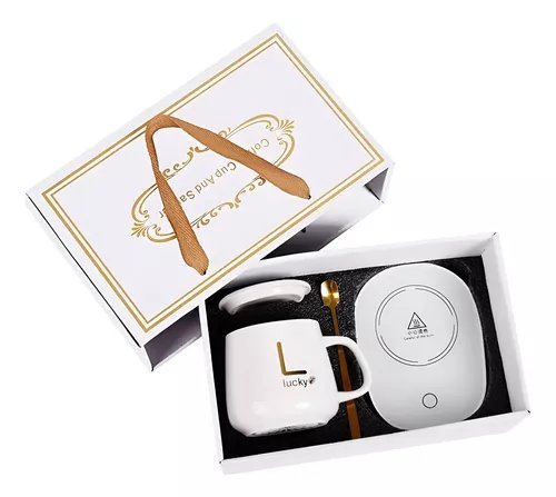 TAZA CALENTADORA DE TE BLANCA