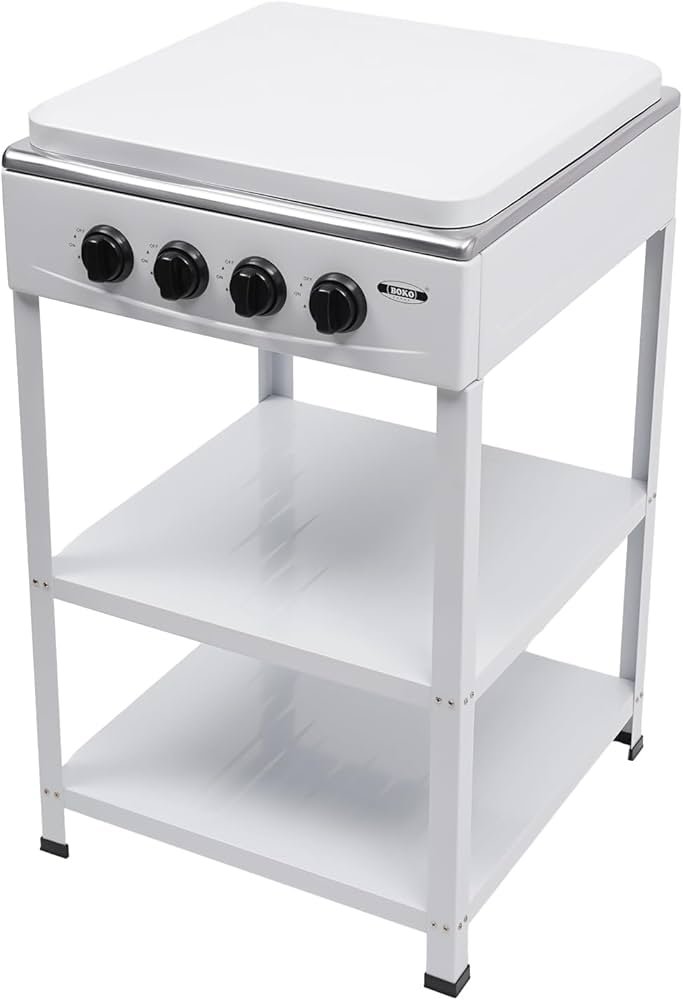 COCINA ENCIMERA 4 HORNILLAS CON ESTANTE BLANCA - Image 3