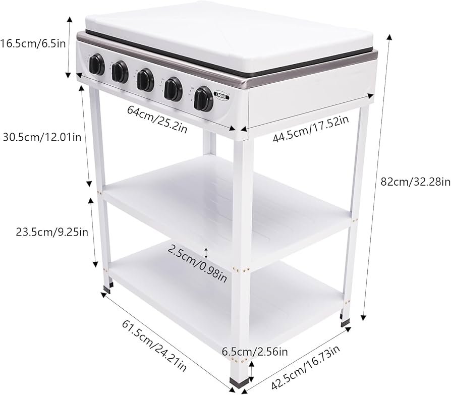 COCINA ENCIMERA 4 HORNILLAS CON ESTANTE BLANCA - Image 2