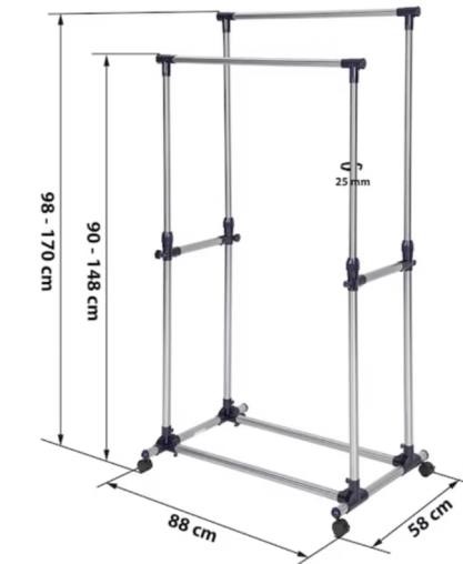 PERCHERO DOBLE SIMPLE CON RUEDAS