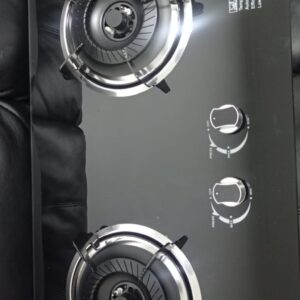 ENCIMERA A GAS 2 HORNILLAS TOPE DE VIDRIO CON CHISPERO