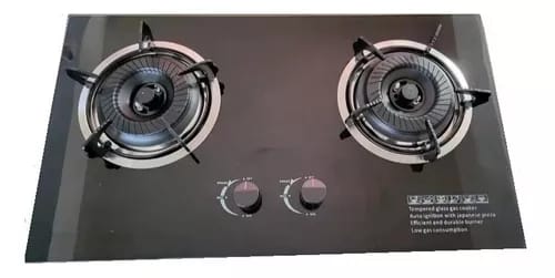ENCIMERA A GAS 2 HORNILLAS TOPE DE VIDRIO CON CHISPERO - Image 2