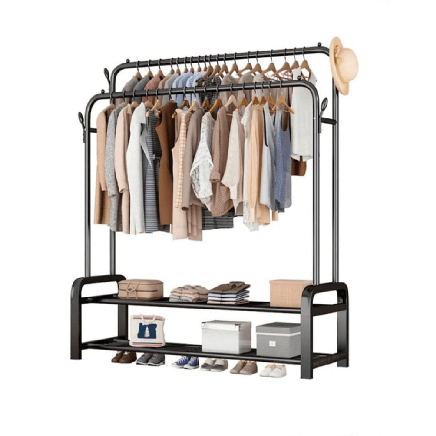 PERCHERO DOBLE SIN RUEDAS CON ZAPATERA - Image 2