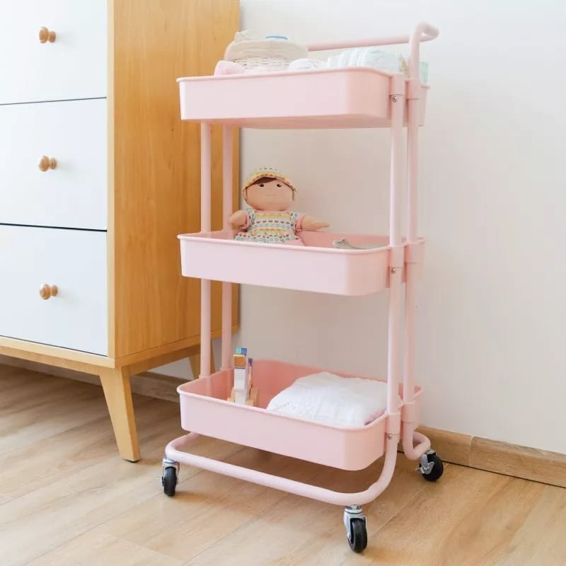 CARRITO 3 NIVELES PLASTICO ROSA - Image 2