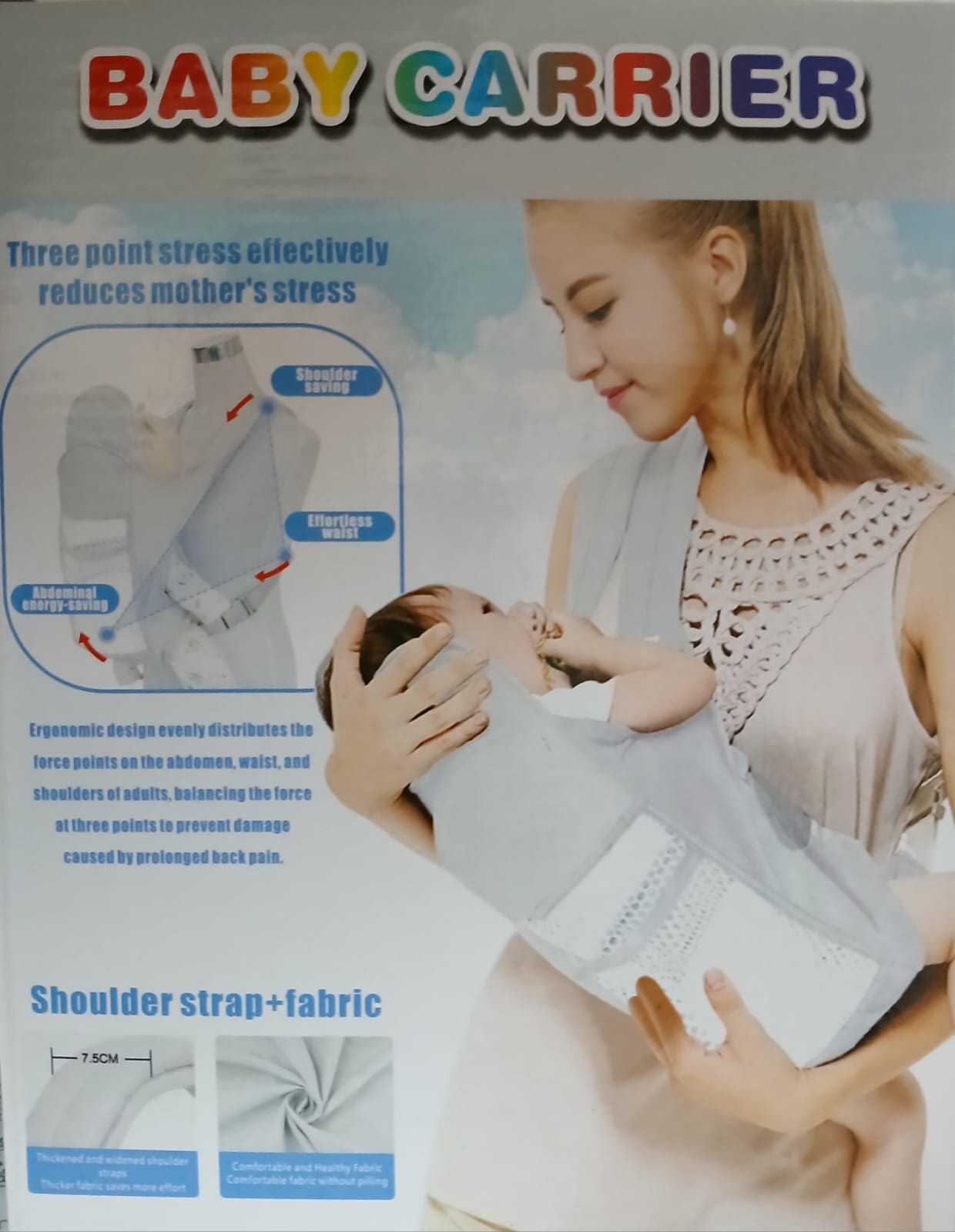 MOCHILA CANGURO PORTA BEBE AZUL - Image 2