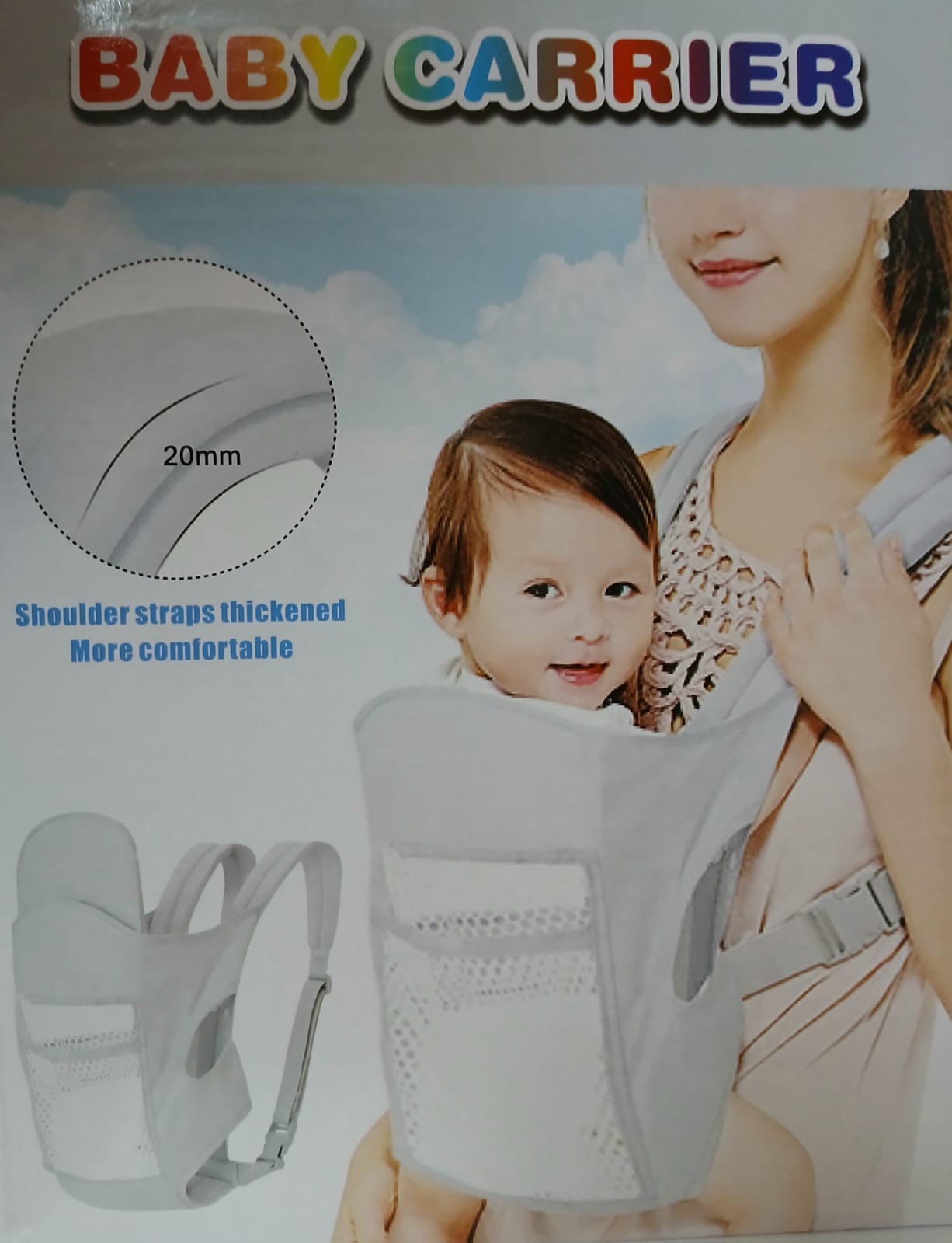 MOCHILA CANGURO PORTA BEBE AZUL