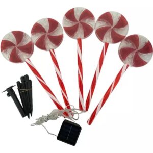 ESTACAS DE NAVIDAD SOLAR CARAMELO X5